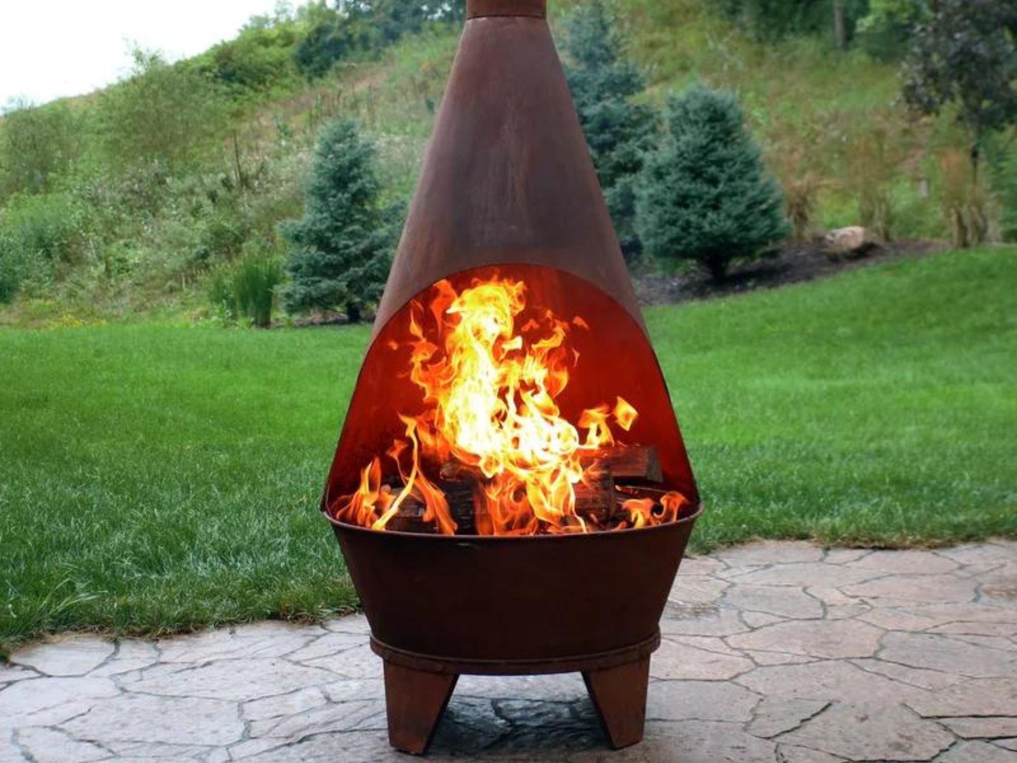 The Best Outdoor Fireplaces Option: AllModern Barrow Steel Wood-Burning Chiminea