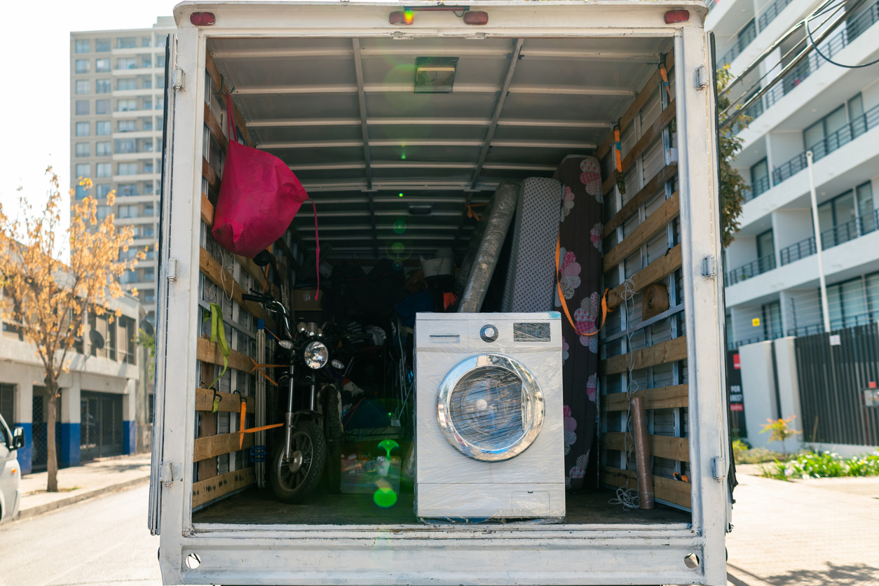 Moving truck rear view